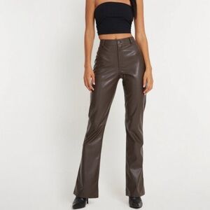 Brown leather Motel Rocks pants NWT
